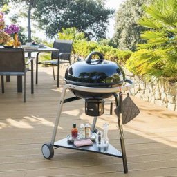 Barbecue à charbon Pyla tablette triangulaire L. 82 cm - Acier émaillé, chromé Unisexe