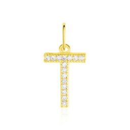 Pendentif Lettre T Or Jaune Oxyde