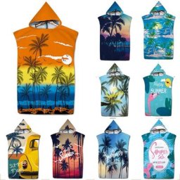 Serviette de Plage à Capuche en Microcarence pour Adulte et Enfant Peignoir Personnalisé Poncho de