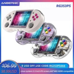 ANBERAlfred-Console de jeu RG353PS 64 bits système Linux écran IPS 3.5 pouces lecteur de jeu