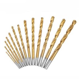 Jeu de forets hélicoïdaux revêtus de titane tige ronde HSS pour tôle aluminium cuivre outil de