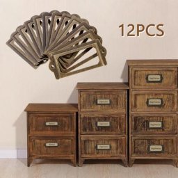 Étiquette D.lique en Laiton Antique Cadre Côtelé pour Armoire de Meubles Étui MELBox 12 Pièces