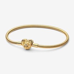 Bracelet Maille Serpent Fermoir Cœur Marguerite My