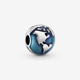 Charm Clip Globe Bleu