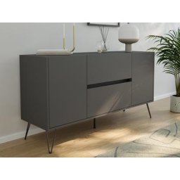 Miracle d'espace Buffet Commode Maya 140cm 2 SoftClose 2 portes graphite
