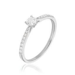 Bague Solitaire Laetitia Or Blanc Diamant