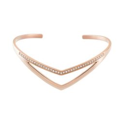 Bracelet Jonc Acier Rose Strass