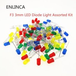 Kit de diodes lumineuses F3 LED rondes 3MM vert jaune bleu blanc rouge Orange à monter