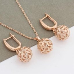 Ensembles de bijoux classiques en or rose pour femmes bijoux de mariage de luxe documents