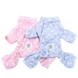 Pyjama à fleurs pour petit chien et chat survêtement pour animaux de compagnie chemise de nuit