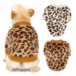 Sweat-shirt deux pieds imprimé léopard pour chien manteaux chauds vestes pour animaux de