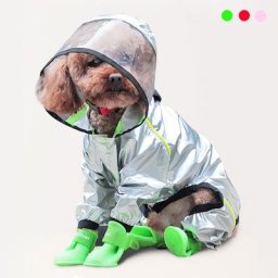 Imperméable transparent à capuche pour chiens et chats combinaison imperméable manteau