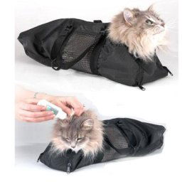 Sac de retenue en filet pour toilettage de chats pas de grattage mordant bain coupe d'ongles