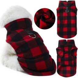 Veste d'hiver pour animaux de compagnie avec imprimé géométrique à carreaux vêtements pour chiens