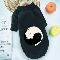 Pull chaud sans capuche en velours pour chats et chiens de compagnie veste de poisson Yin et Yang