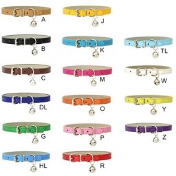 Colliers en cuir pour animaux de compagnie réglables avec cloches pour chien chat chiot