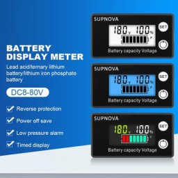 Testeur de batterie numérique avec écran LCD indicateur de tension électrique moniteur intelligent