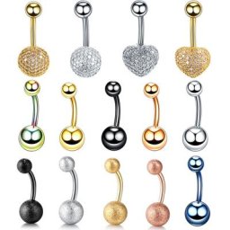 Piercings de nombril en acier inoxydable pour femmes anneaux de nombril boucles d'oreilles coeur
