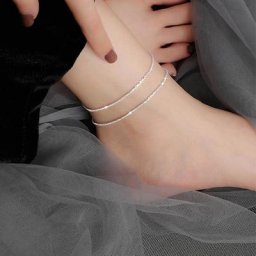 Chaîne fine plaquée argent pour femmes et filles Bracelet de cheville bijoux de plage amitié