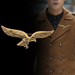 Broche rétro avec ailes d'aigle pour hommes Badge d'oiseaux en strass broches pour chemise de