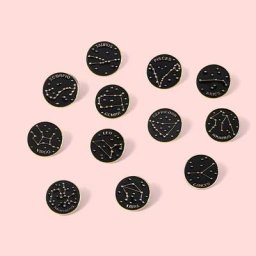 Broches en métal émaillé Constellation épingle étoile ronde créative insigne de chapeau bijoux