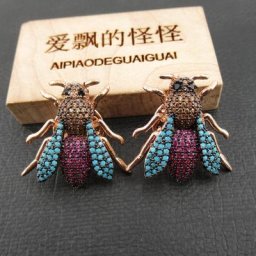 APDGG – broche en forme d'insecte 22x23mm plaqué or Rose multicolore 1 pièce