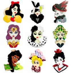 YAOLOGE-Broche en acrylique unique pour femmes et enfants épingles de figure de dame badge de