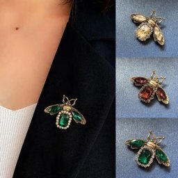 Broches d'insectes émeraude pour femmes épingles d'équation vintage alliage de biscuits élégant