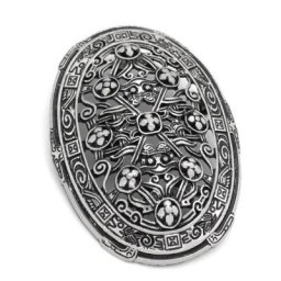 Broche de bouclier de document en argent viking pour hommes broche de manteau vintage bijoux de