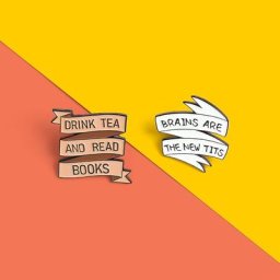 Broches en émail pour boire du thé et lire brows bannière amusante broches cerceaux nouveaux