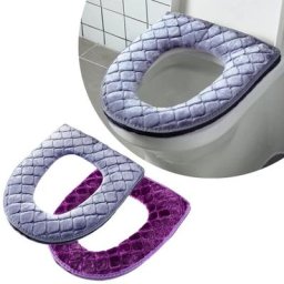 Juste de toilette en peluche imperméable anneau de toilette modèle universel fermeture à glissière