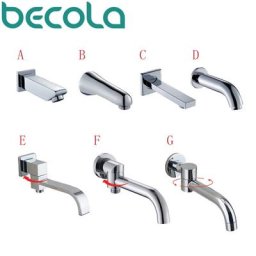 BECOLA – bec de robinet mural en laiton chromé/noir bec carré et rond accessoires de robinet de