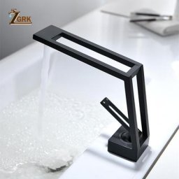 ZGRK-Bassin de bain design creux en laiton noir robinet d'évier de centre commercial vanité d'eau