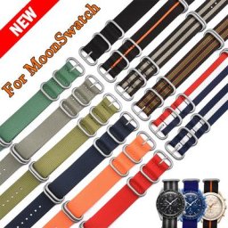 Bracelet en nylon pour MoonSwatch pour hommes et femmes 20mm 22mm toile sport anneau