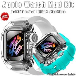Bracelet de montre de sport en caoutchouc transparent pour Apple Watch étui en silicone kit de