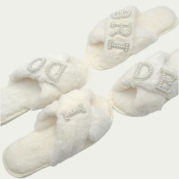 Pantoufles I DO/ BRIDE pour fête prénuptiale mariage fiançailles voyage de lune de miel fête