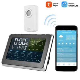 Tuya-Station Météo Intelligente avec Wifi Moniteur Numérique de Température et d'Humidité