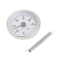 Thermomètre bimétallique à cadran de 63mm en acier inoxydable tuyau à ressort à Clip jauge de