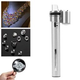 Mini stylo Loupe 100X LED Microscope de bijoux avec étui Mini Loupe portative en forme de stylo