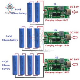 Chargeur de batterie au lithium multi-cellules Boost Eddie Ion 2S 3S 4S Type-C 8.4V 12.6V