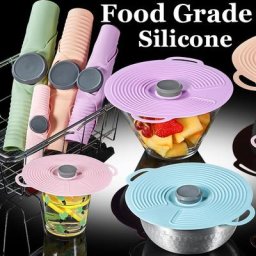 Couvercle fraîcheur réutilisable en silicone anti-éclaboussures auto-bancs pot scellant bol