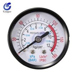 Manomètre de pression d'air à double échelle pour compresseur d'air diamètre du fer d'environ 52mm