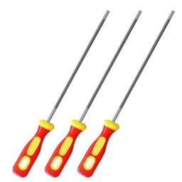 Jeu de 3 limes de scie à chaîne en acier à haute teneur en carbone pour affûter les accessoires de