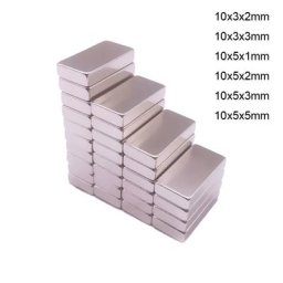 Lot de 10 aimants rectangulaires puissants N35 en néodyme bloc magnétique à base de terres rares