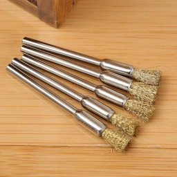Brosse de polissage en fil de cuivre 5 pièces 5mm pour outil rotatif Dremel tige de 3.17mm