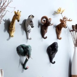 Crochet mural en résine vintage manteau mural T1 décoration de la maison animal stéréo nouveau