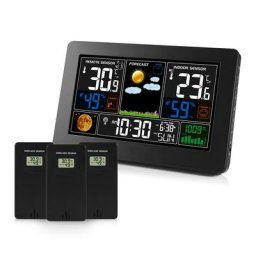 FanJu thermomètre numérique Station météo hygromètre baromètre électronique 3 capteur sans fil