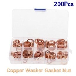 Kit d'assortiment de joints d'étanchéité en cuivre avec boîte M5/M6/M8/M10/M12/M14 200 pièces pour