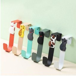 Chat Kawaii sur le cintre de porte chapeau en fer face arrière vêtements manteau sac