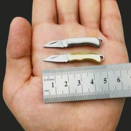 Mini couteau pliant en laiton porte-clés de poche couteau de dossier portable camping en plein